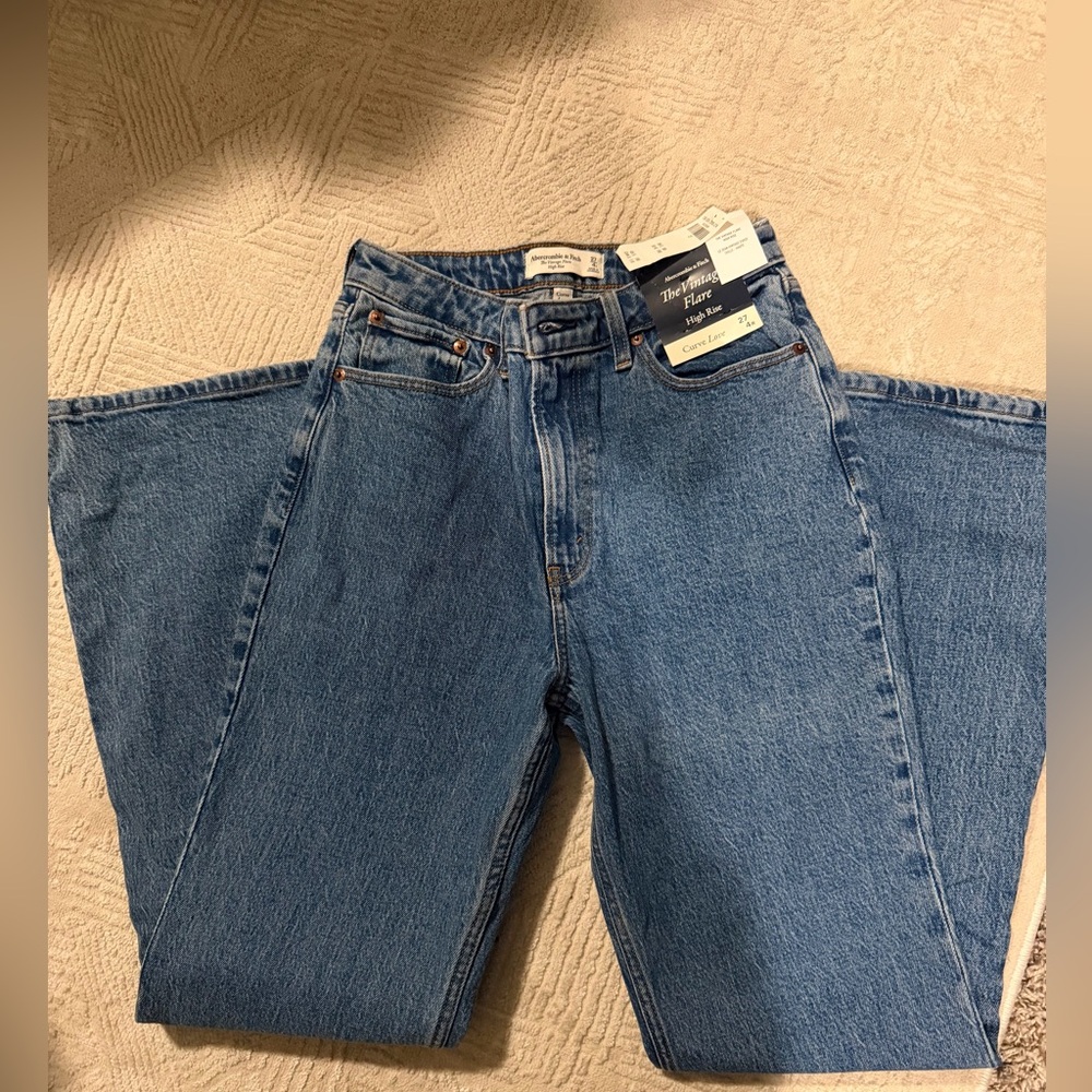 Abercrombie & Fitch The Vintage Flare High-Rise Jeans Curve Love 27 - Picture 2 of 4